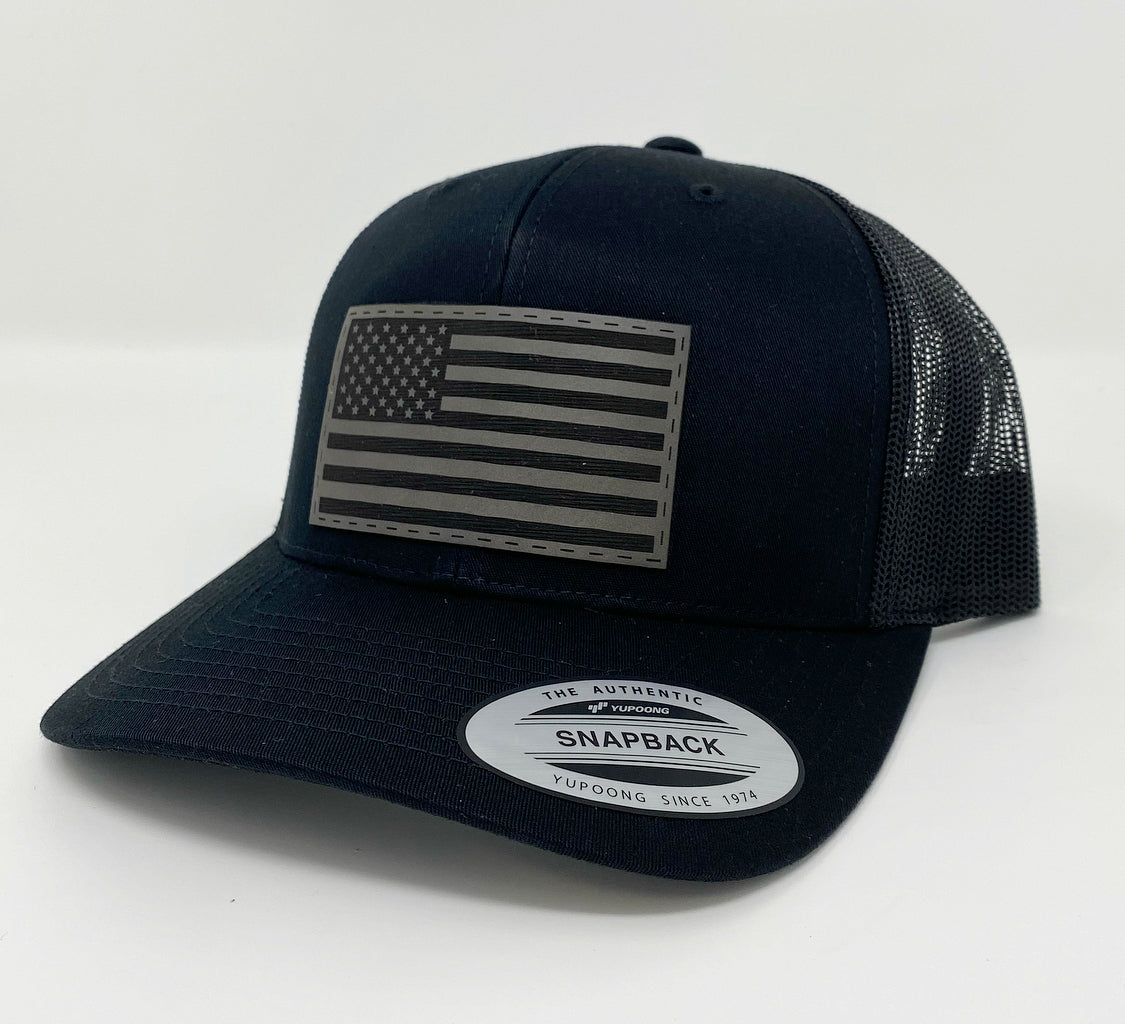 Saint Laurent American Flag Snapback Hat w/ Tags - Black Hats