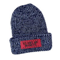 Blonde, Brunette & Red Head Leather Patch Beanie