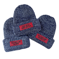 Blonde, Brunette & Red Head Leather Patch Beanie